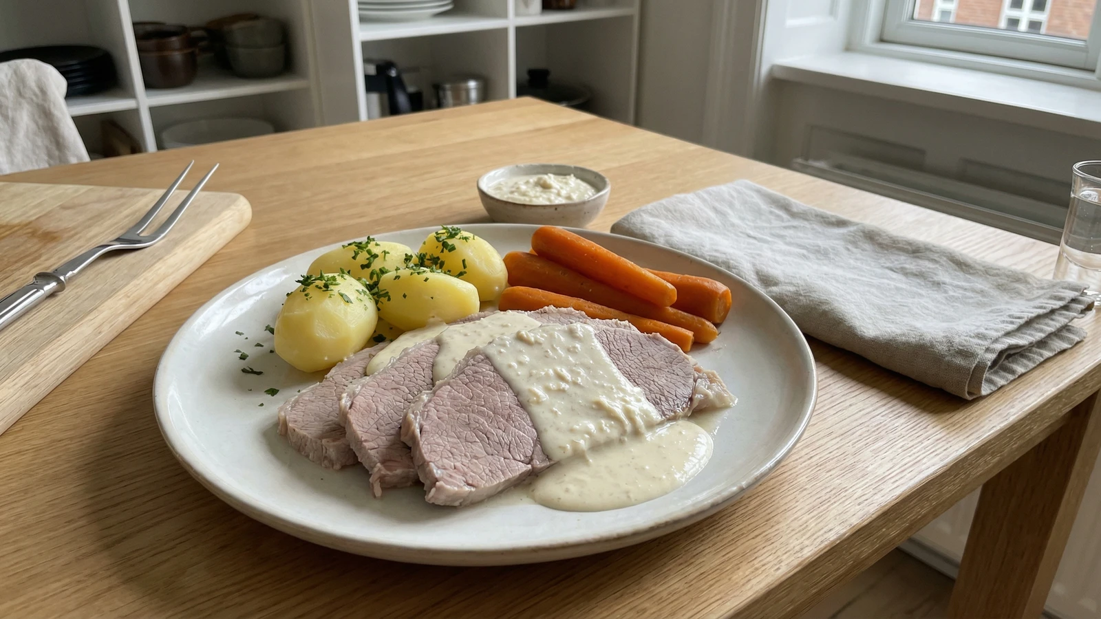 Kogt Oksekod med Peberrodssovs