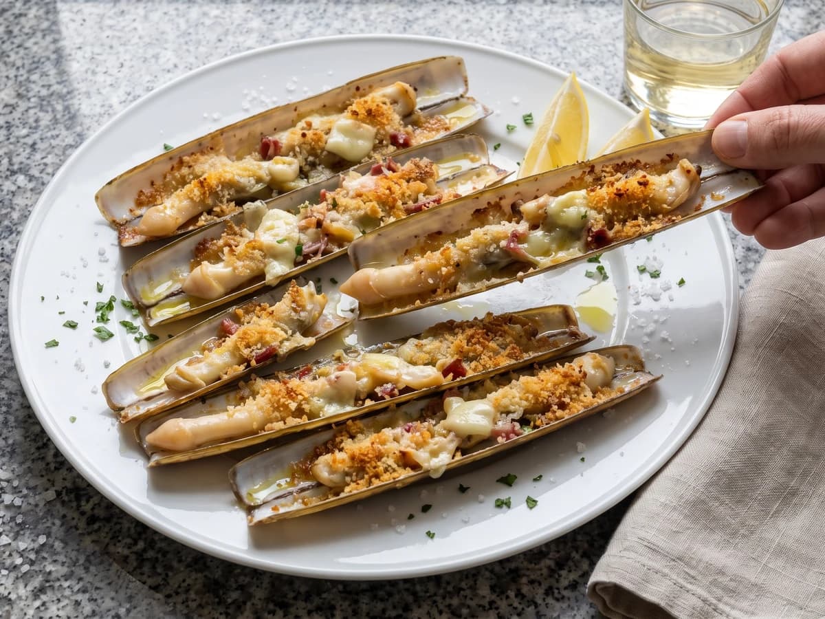 Navajas Gratinadas Gallegas - Chef Isabel
