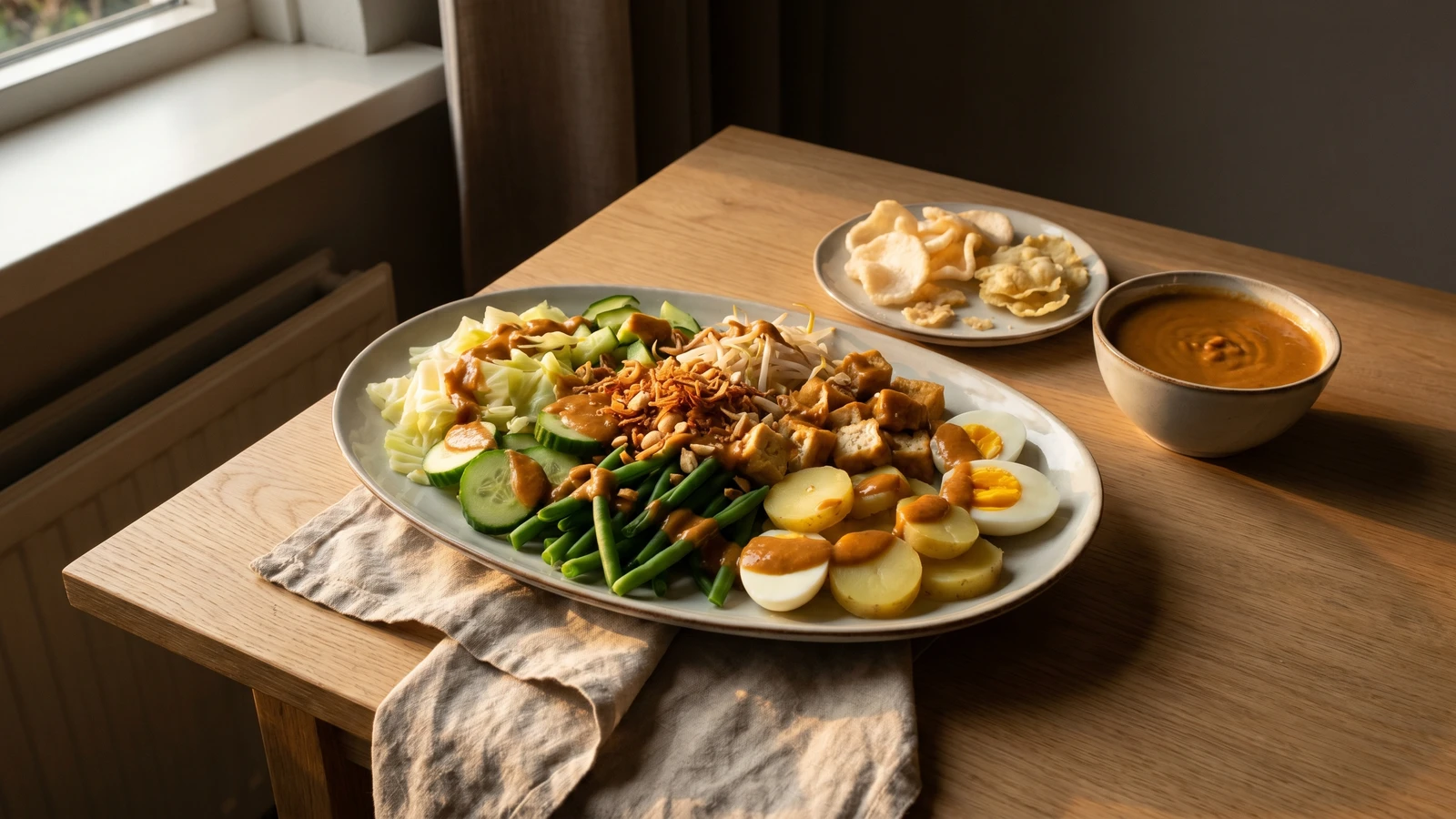 Gado-gado with Warm Pindasaus