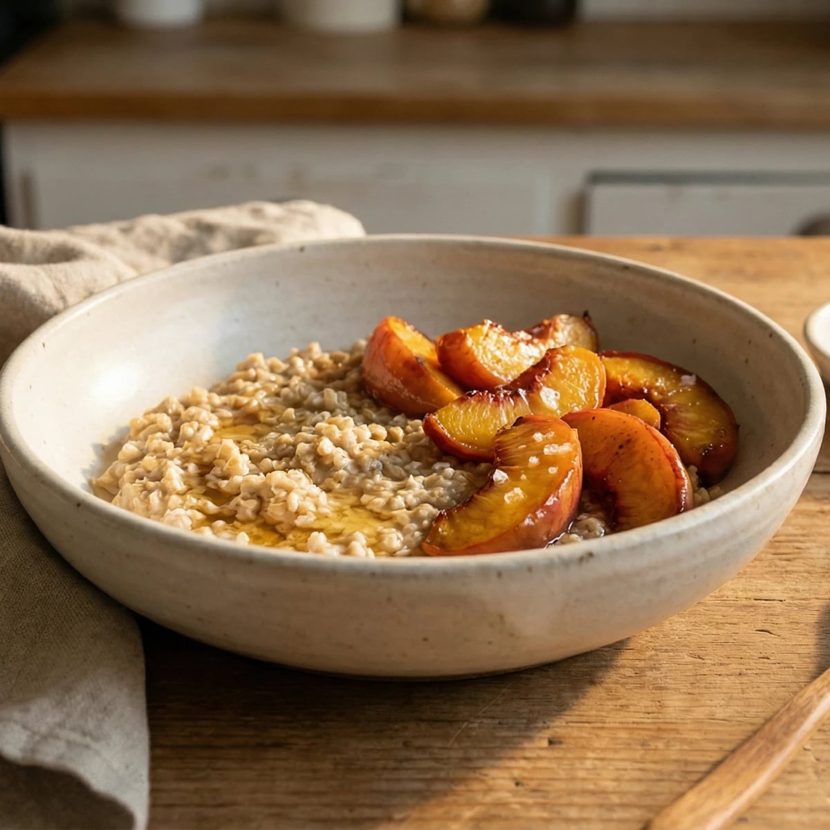 Steel-Cut Oats with Roasted Stone Fruit