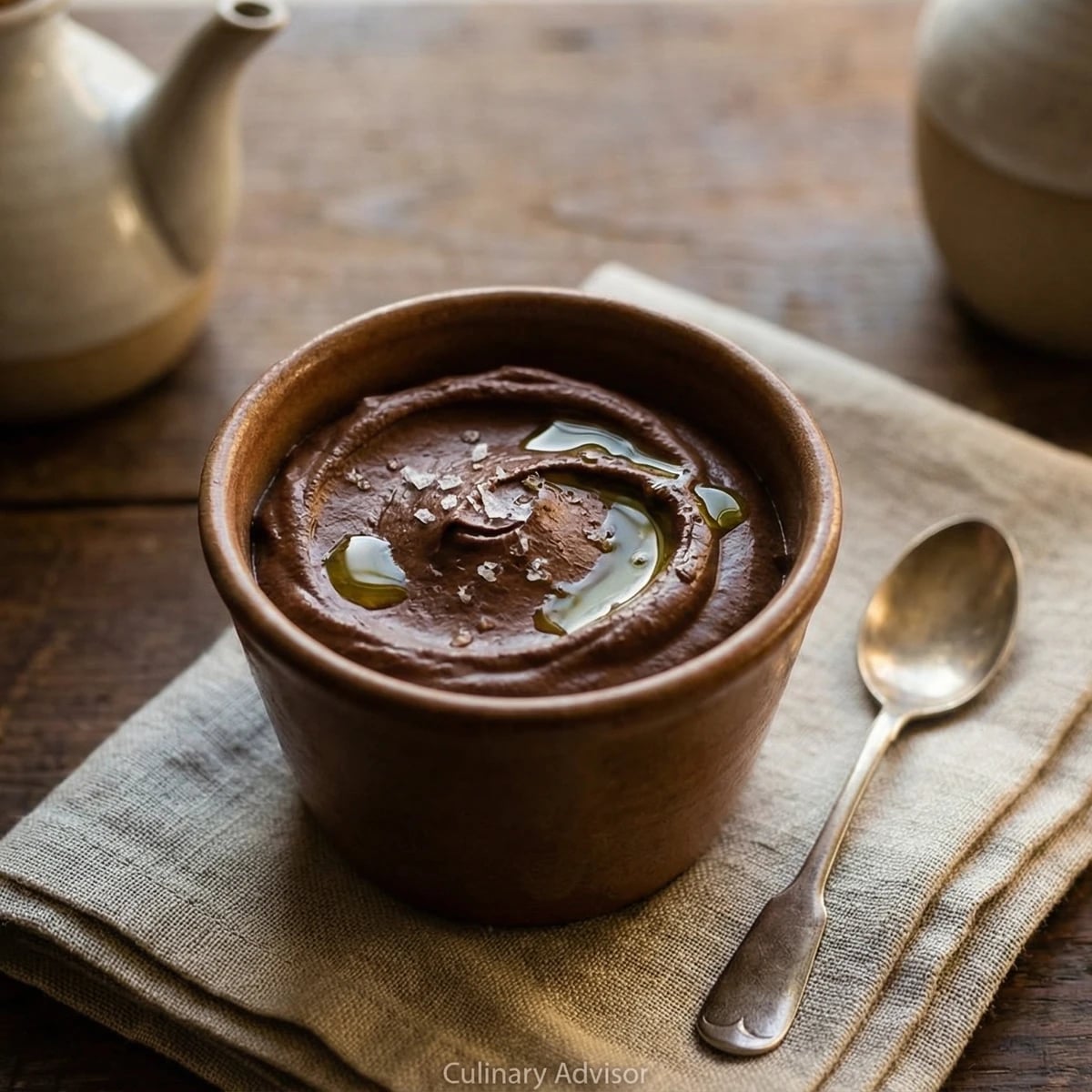 Dark Chocolate Mousse with Olive Oil and Sea Salt