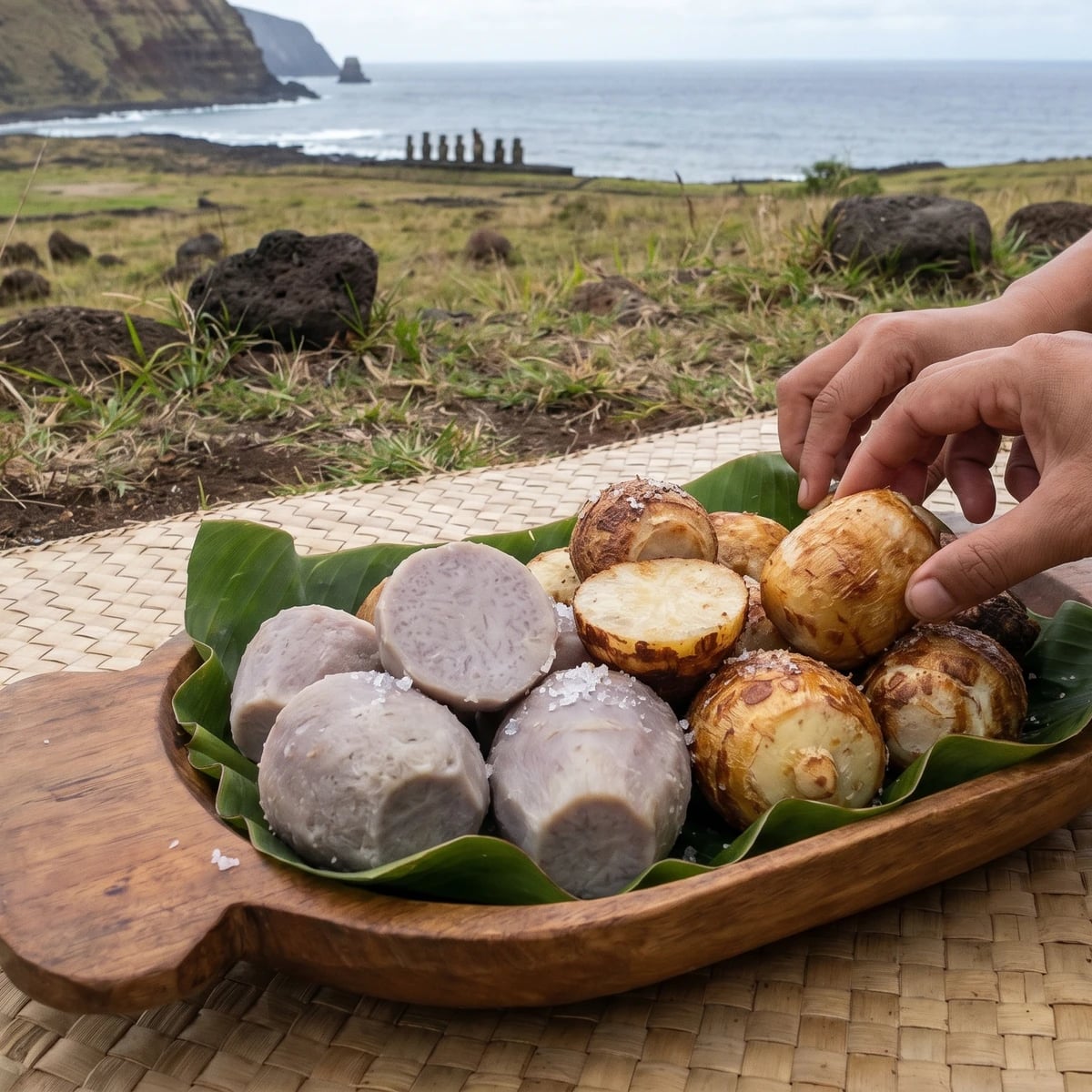 Taro Rapa Nui (Rapa Nui Boiled and Roasted Taro)