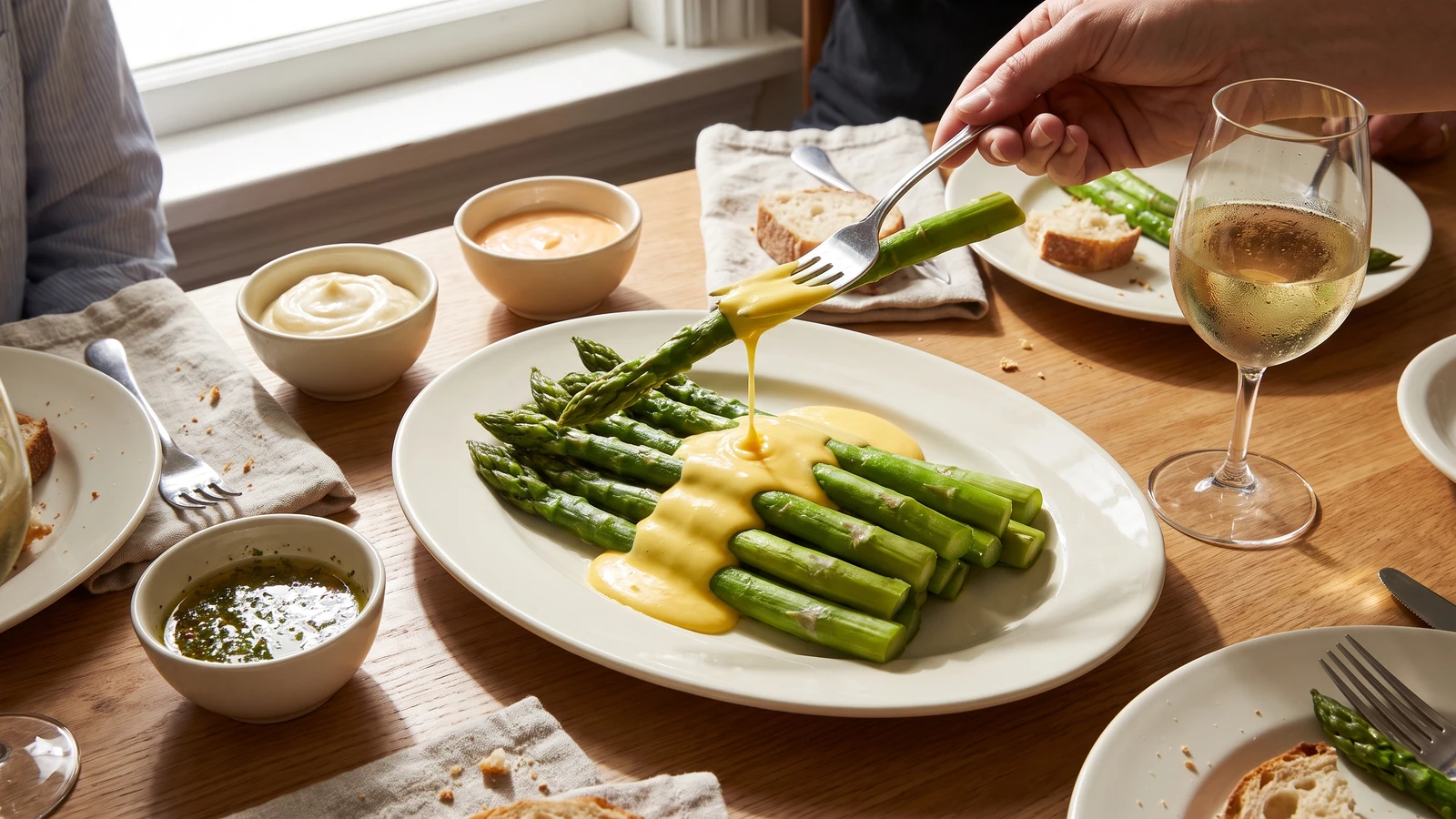 Asparagus with Various Sauces