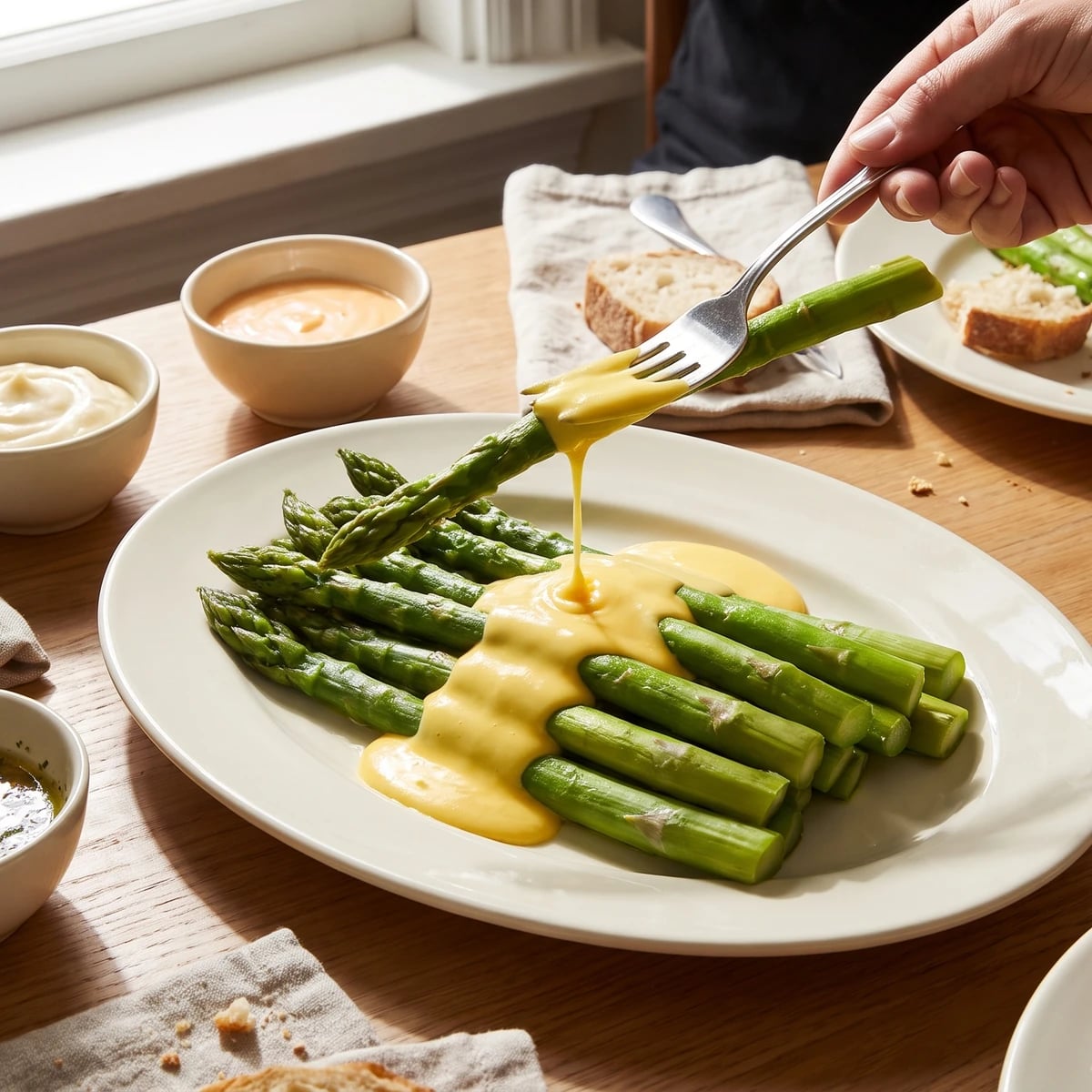 Asparagus with Various Sauces