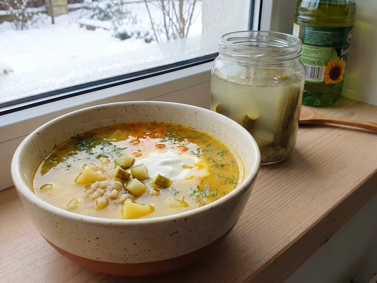 Rozsolnyk (розсольник, pickle-brine soup) - Chef Lesia