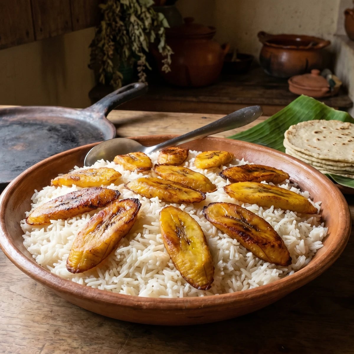 Arroz Blanco Tabasqueno con Platano