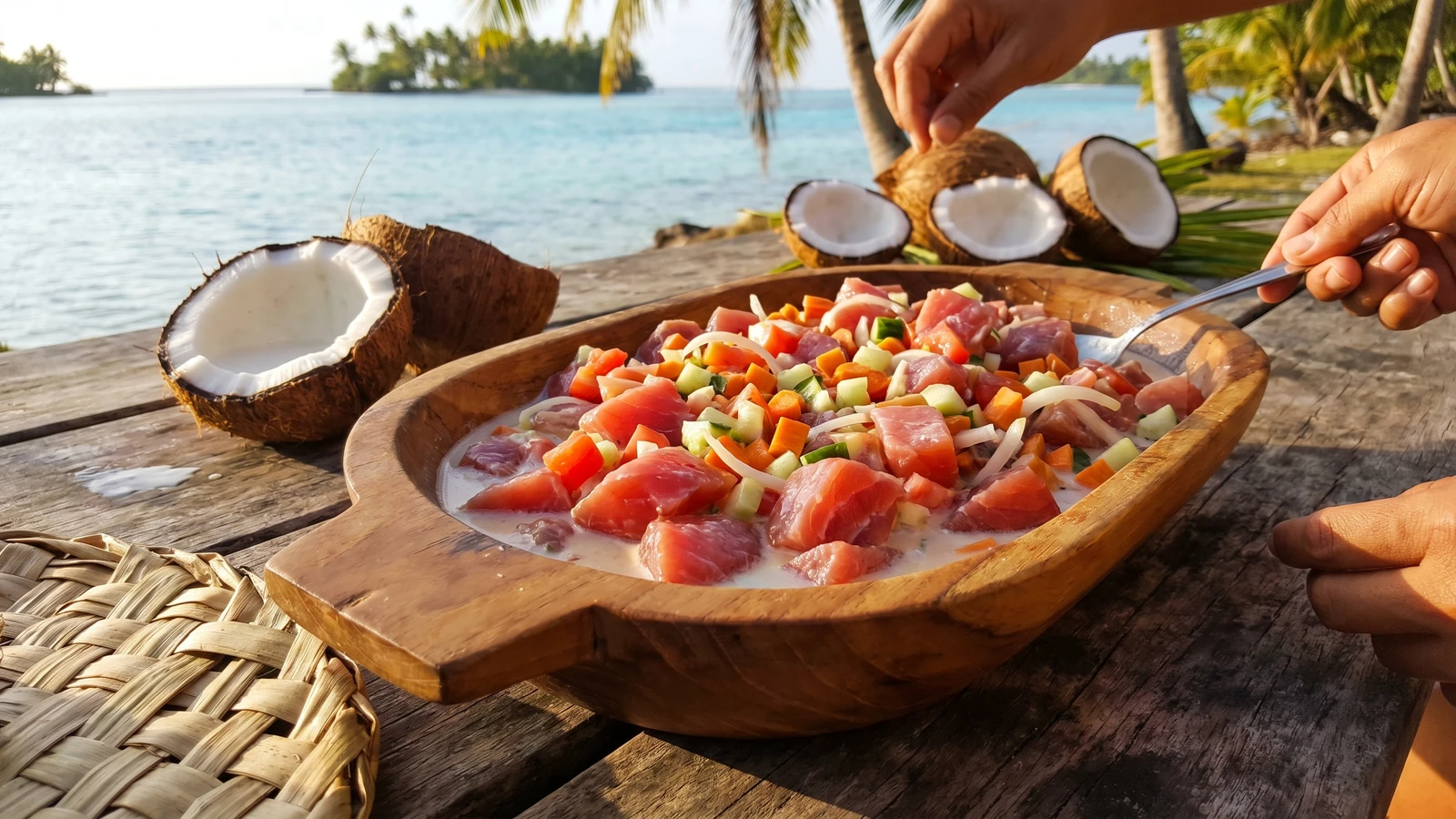Poisson Cru (Tahitian ʻIa Ota, Raw Fish in Coconut and Lime)