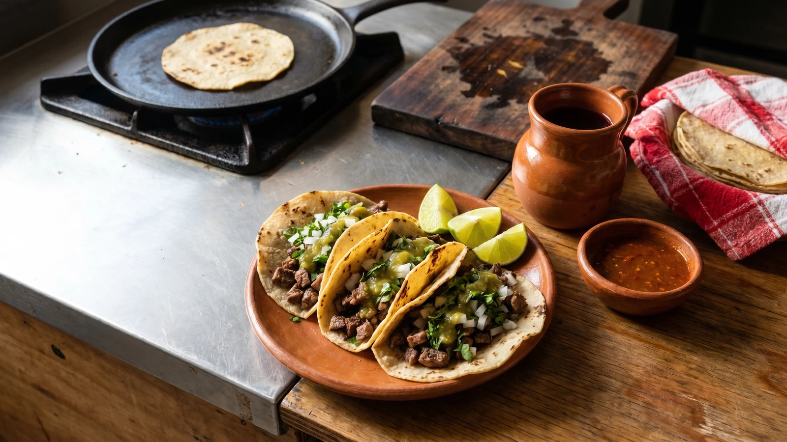 Tacos de Bistec con Todo