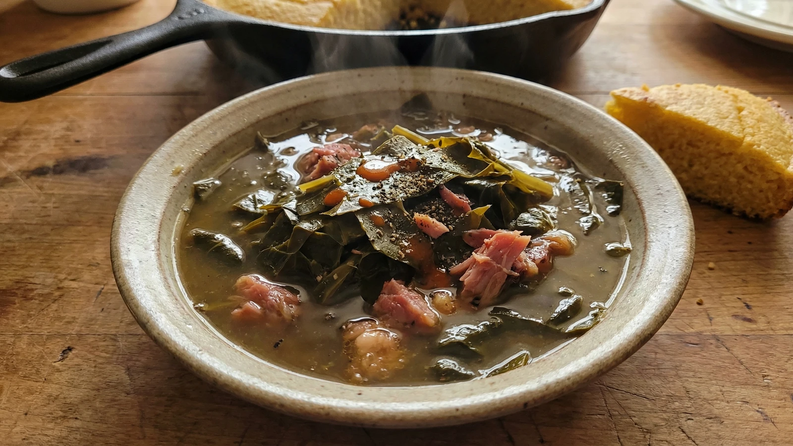 Potlikker Soup with Greens