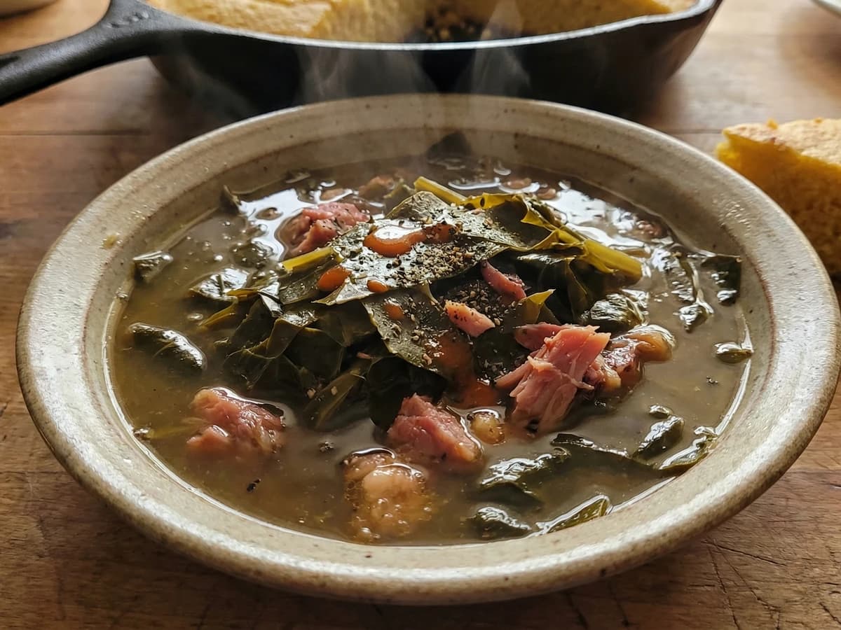 Potlikker Soup with Greens