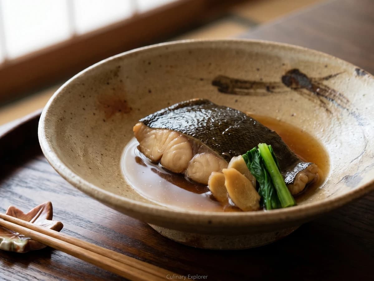 Simmered Flounder (カレイの煮付け, Karei no Nitsuke) - Chef Takumi