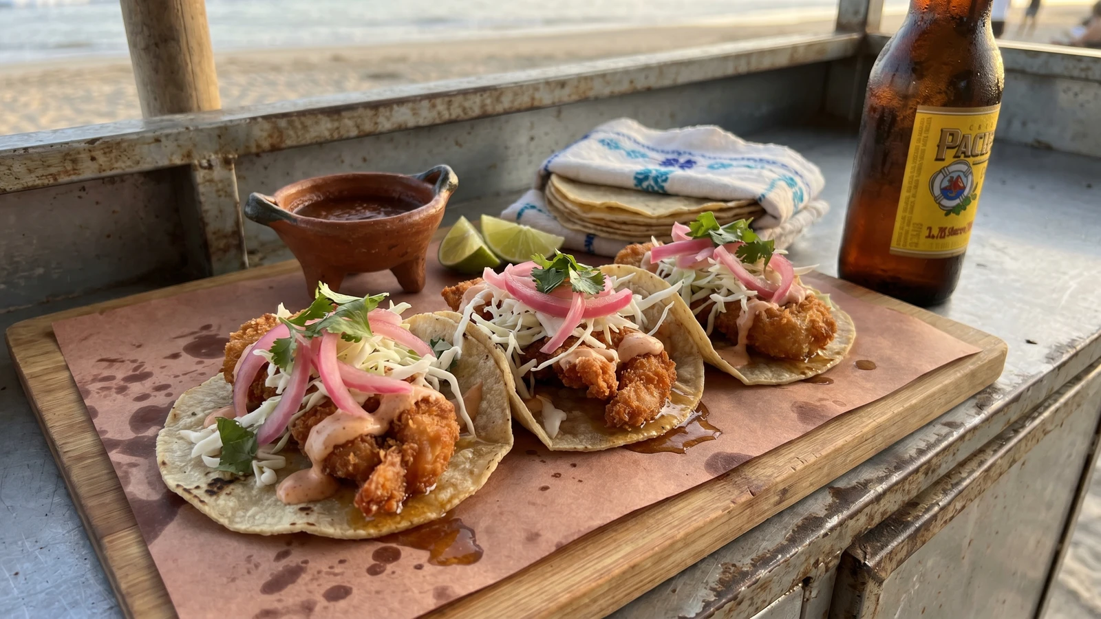 Tacos de Camarón Empanizado al Estilo Tijuana