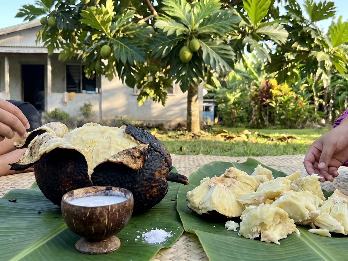 Meitunu (Tongan Fire-Roasted Breadfruit) - Chef Makoa
