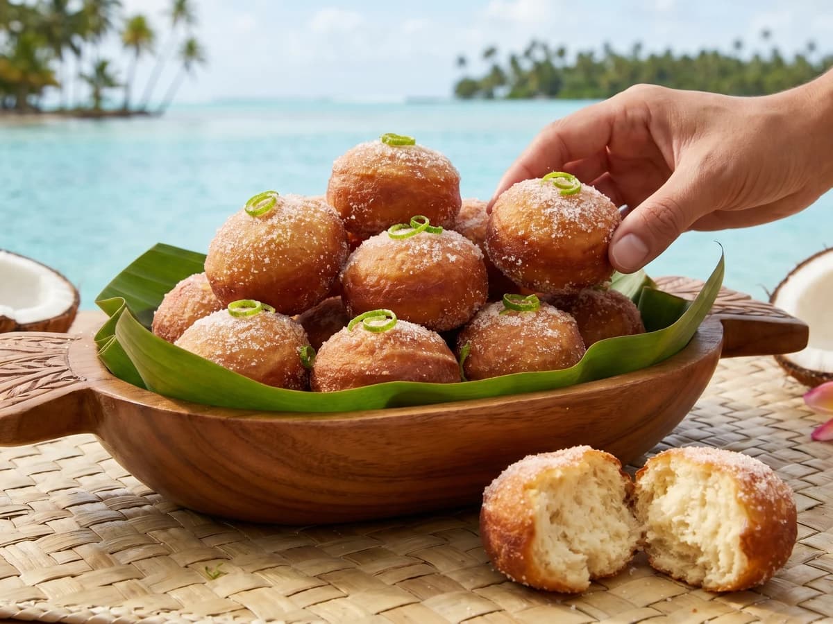 Firi Firi (Tahitian Coconut Doughnut) - Chef Makoa