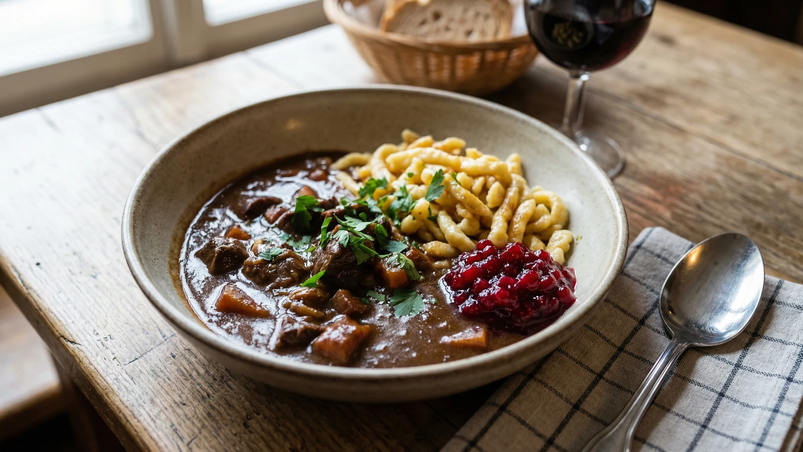 Rehragout mit Preiselbeeren