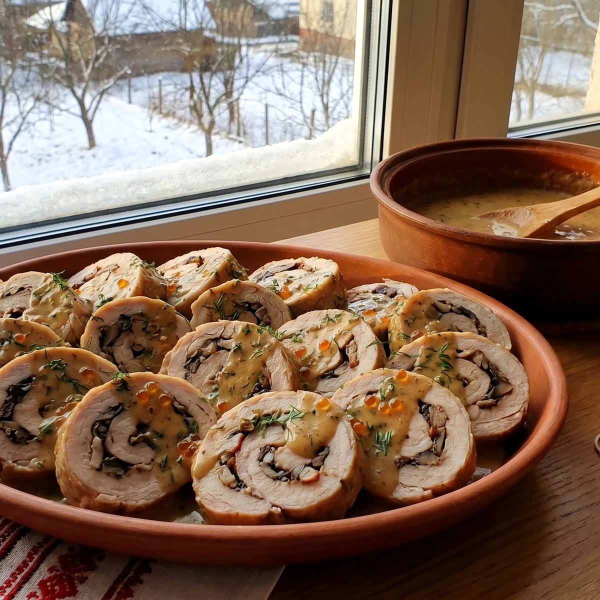Zavyvantsi (завиванці, Transcarpathian Stuffed Veal Rolls)