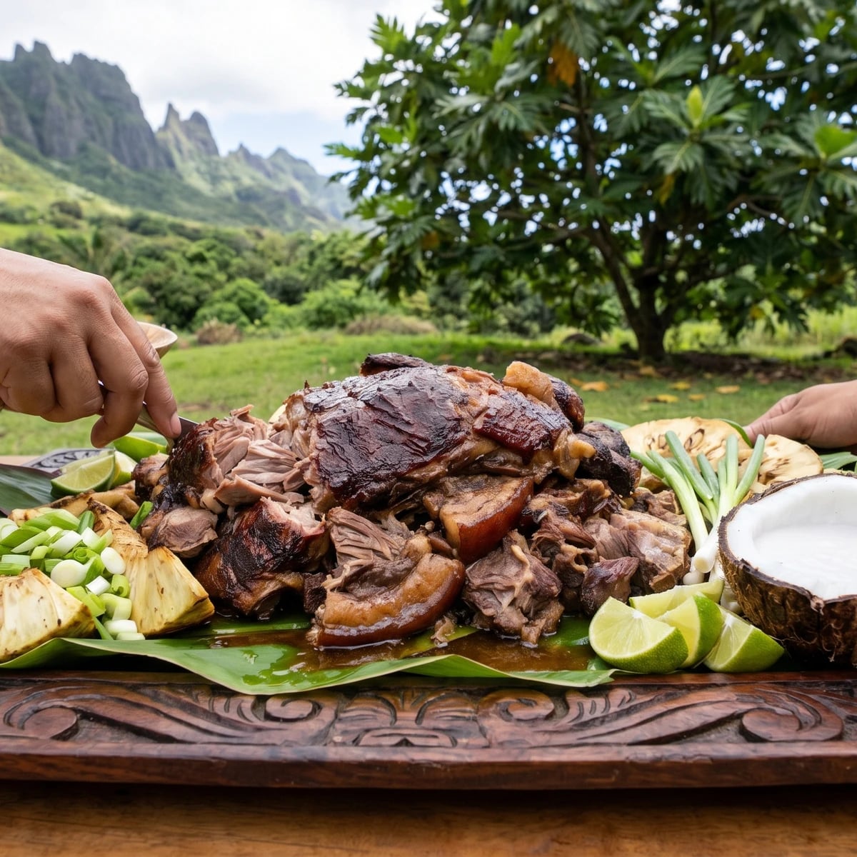 Puaʻa Vao (Marquesan Roasted Wild Boar)