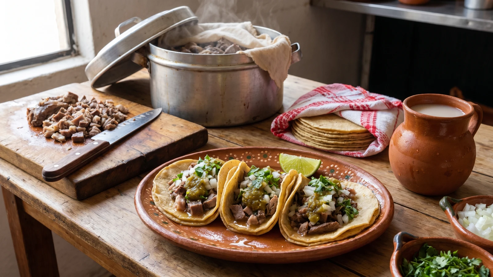 Tacos de Cabeza al Vapor
