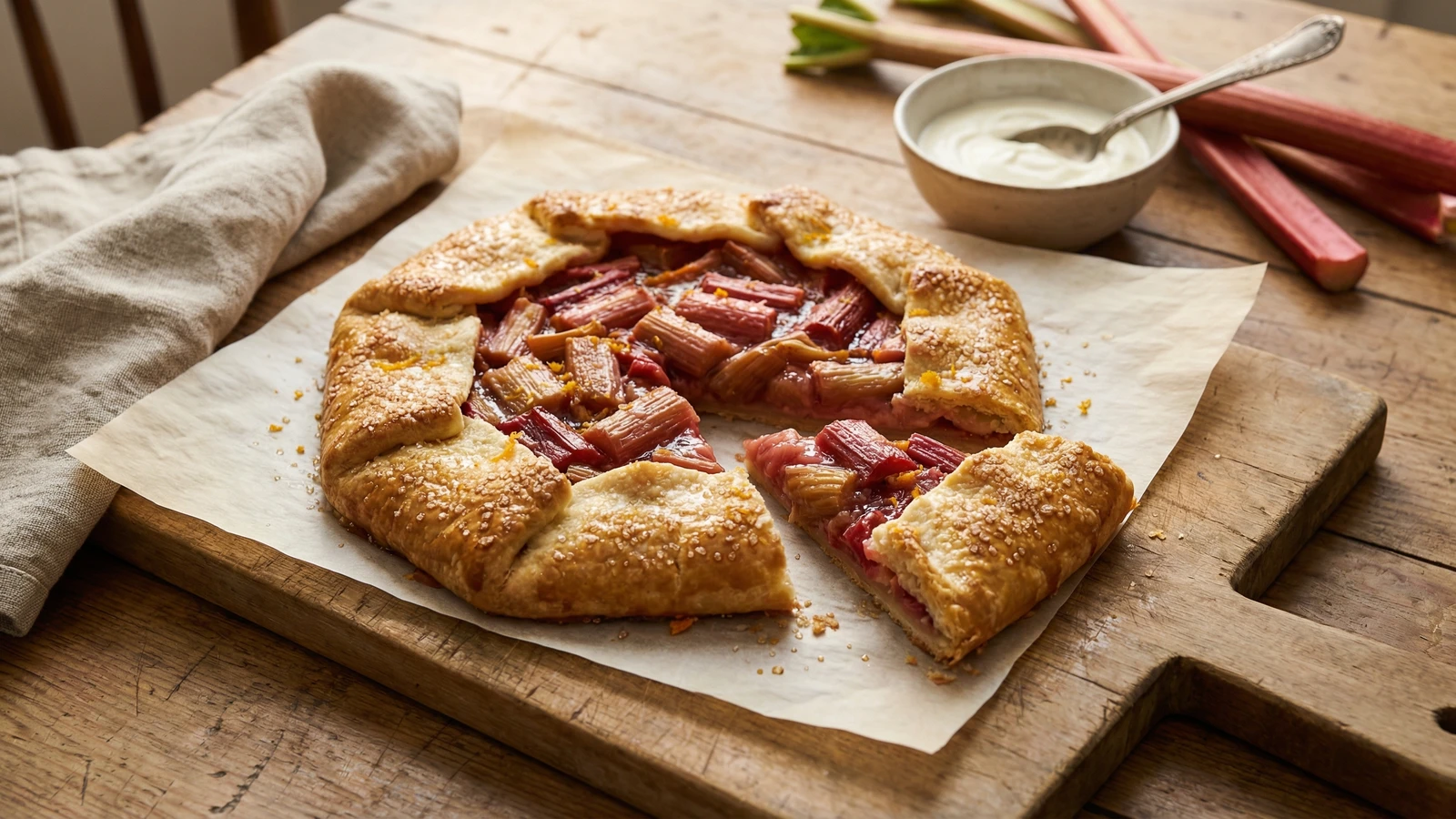 Rhubarb Galette with Orange Zest