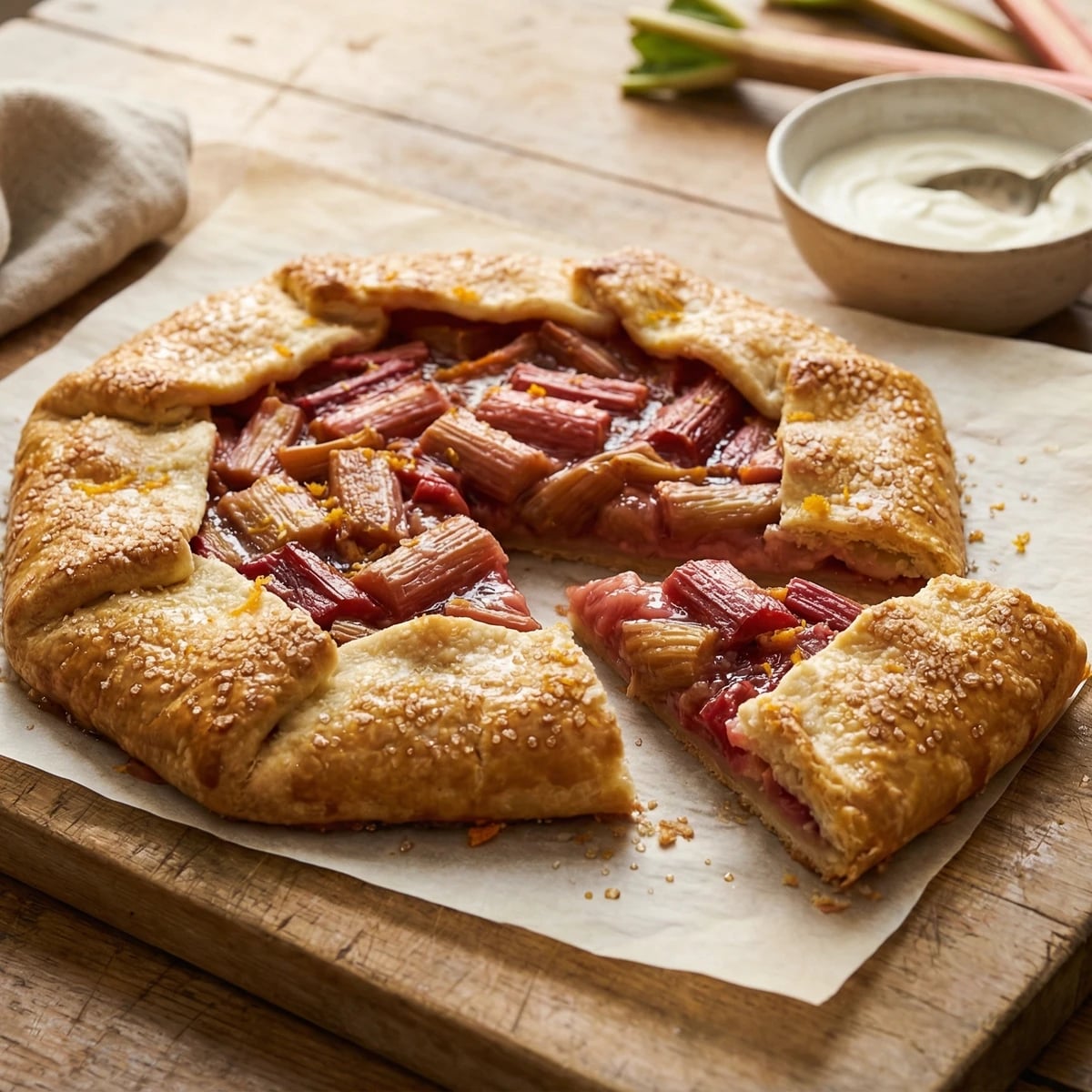 Rhubarb Galette with Orange Zest