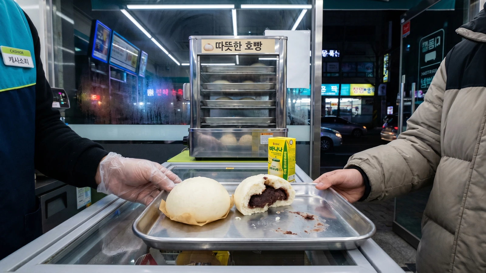 Hoppang (Sweet Red Bean Steamed Bun)