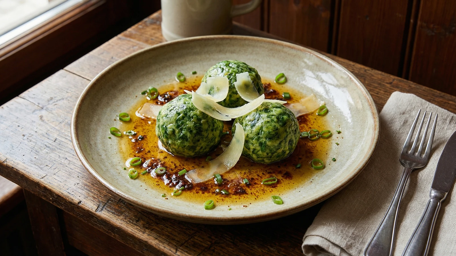 Spinatknödel mit Brauner Butter
