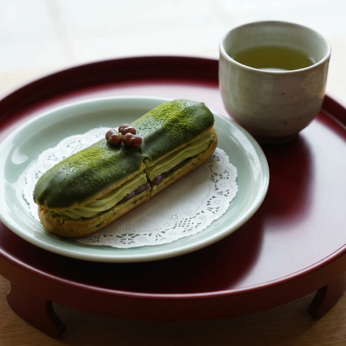 Matcha-Anko Eclair (抹茶と小豆のエクレア, Matcha to Azuki no Ekurea)