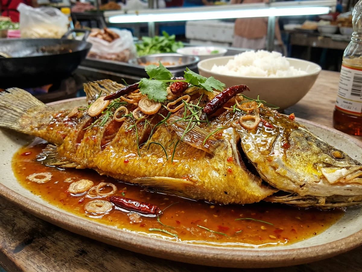 Three-Flavor Fried Fish (Pla Sam Rot) - Chef Fai