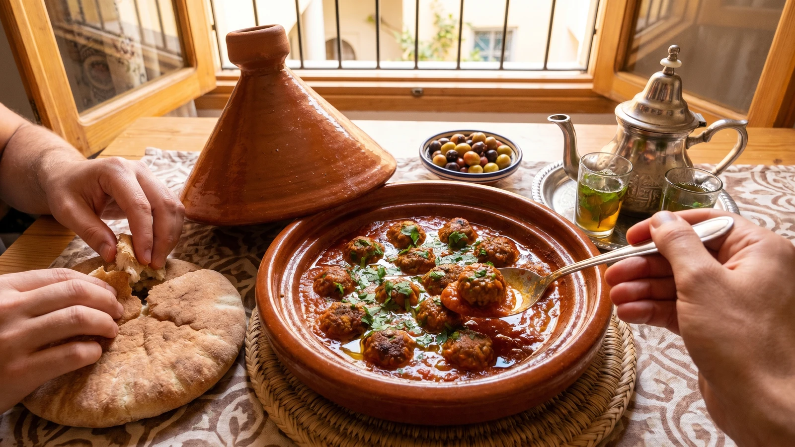 Tagine de Kefta Mkaouara (طاجين كفتة مكورة)