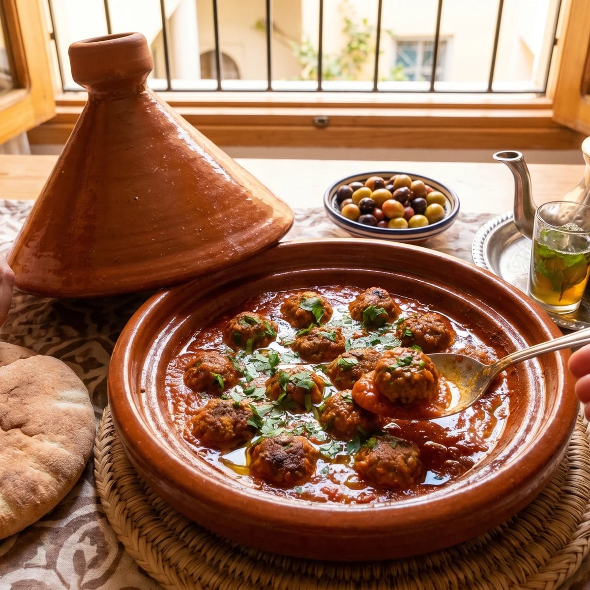 Tagine de Kefta Mkaouara (طاجين كفتة مكورة)