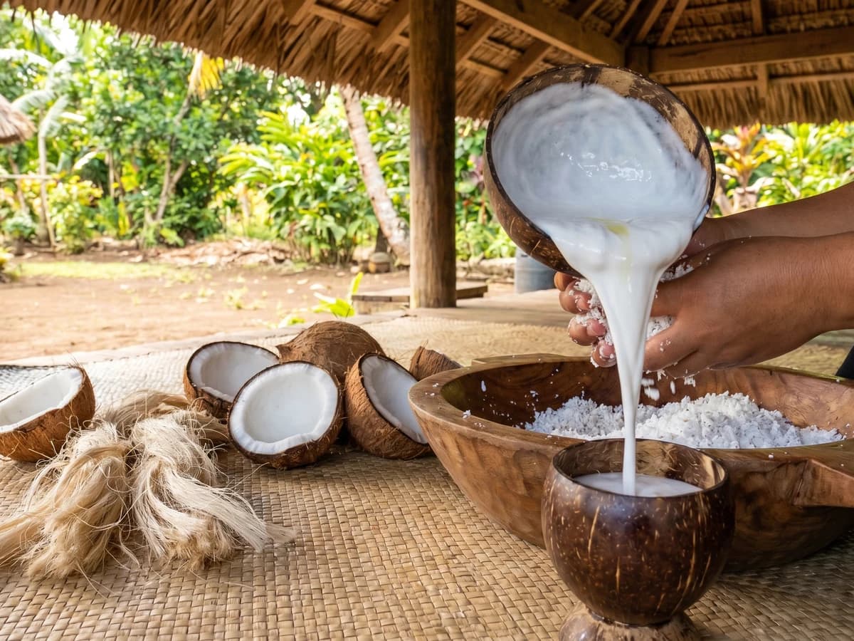 Peʻepeʻe (Sāmoan Fresh-Squeezed Coconut Cream) - Chef Makoa