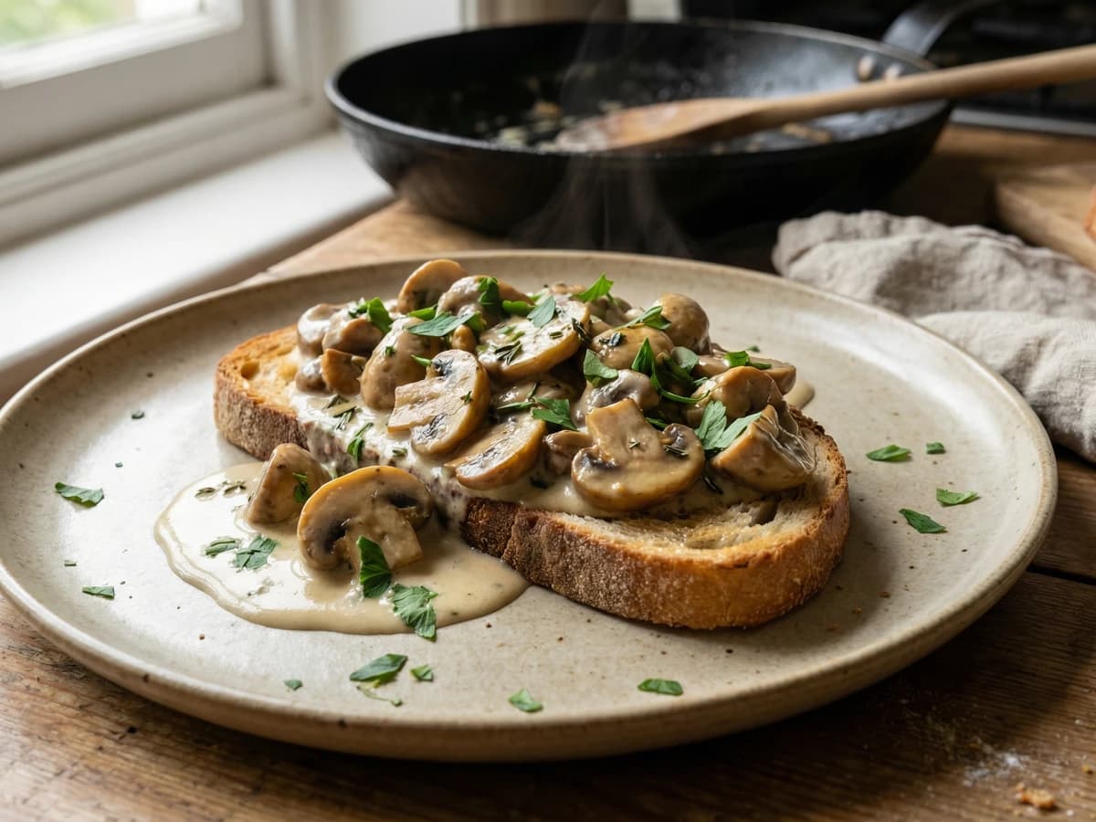 Creamed Mushrooms on Toast - Chef Thomas