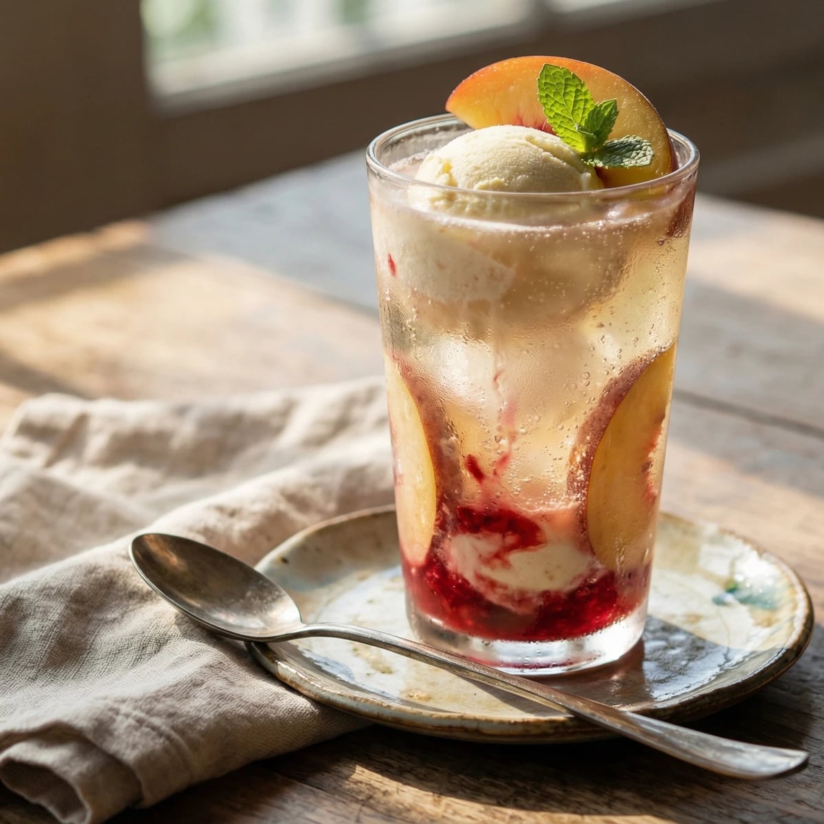 Peach Melba Float