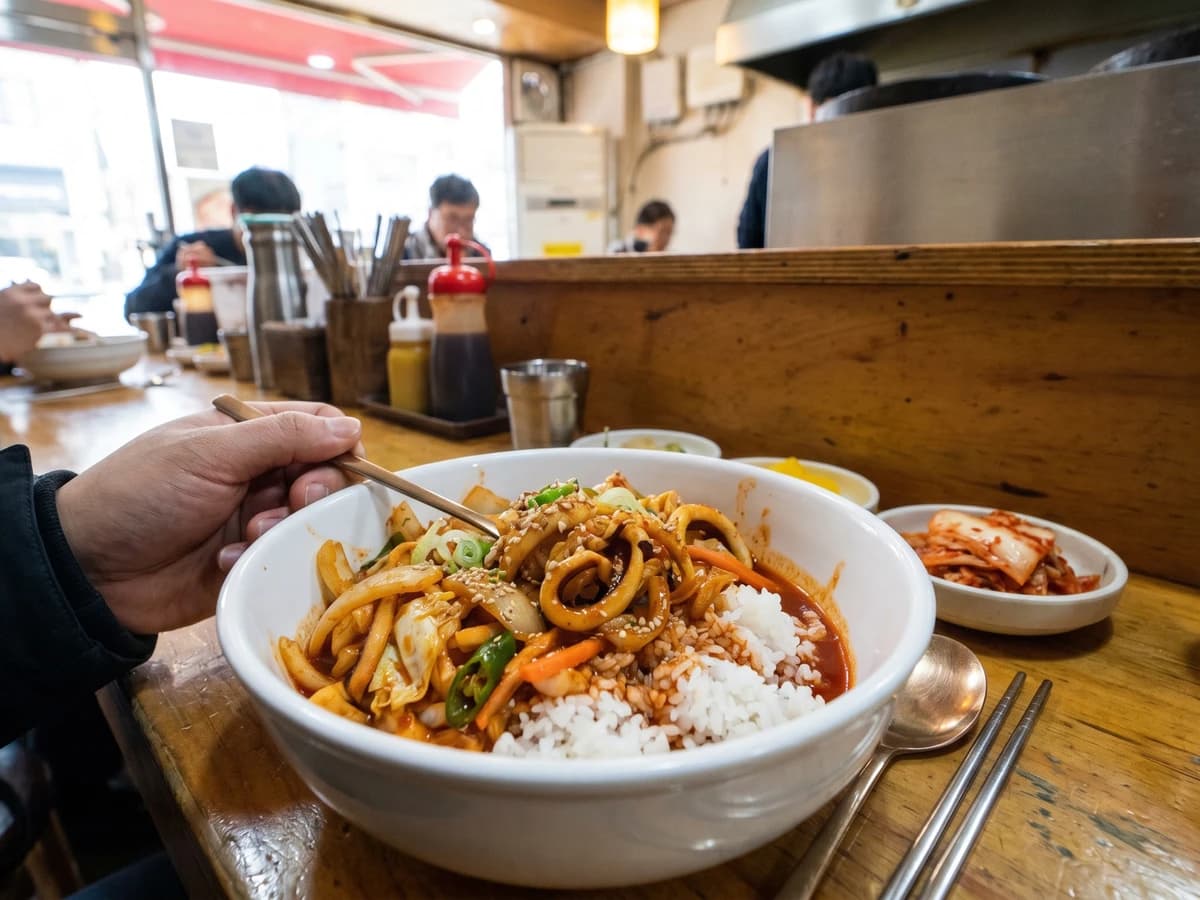 Ojingeo-deopbap (Spicy Squid Rice Bowl) - Chef Jeong-sun