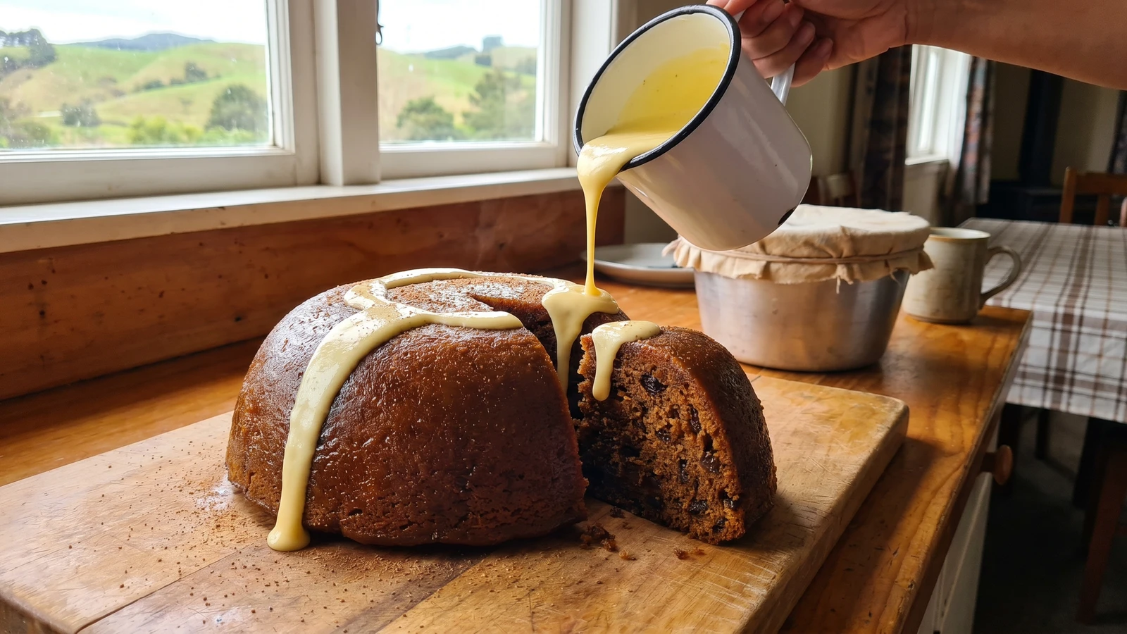 Purini Mamaoa (Aotearoa Māori Burnt-Sugar Steamed Pudding)