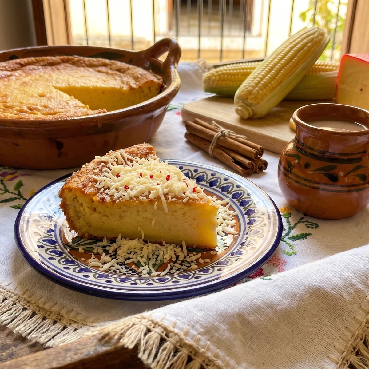 Torta de Elote Yucateca con Queso de Bola