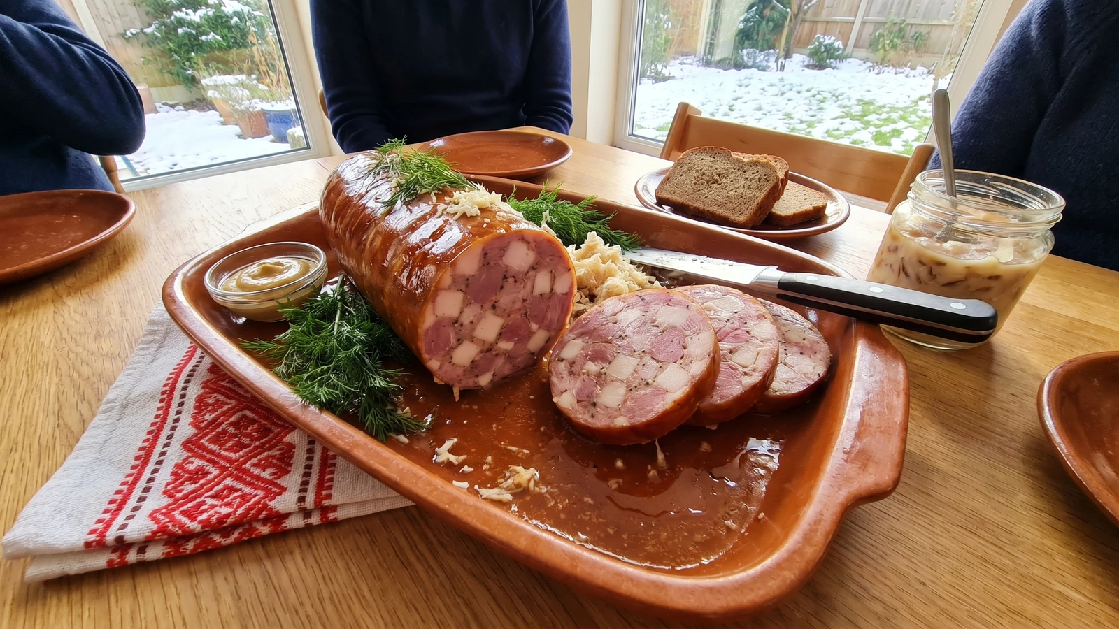Kendiukh (кендюх, stuffed pork stomach)
