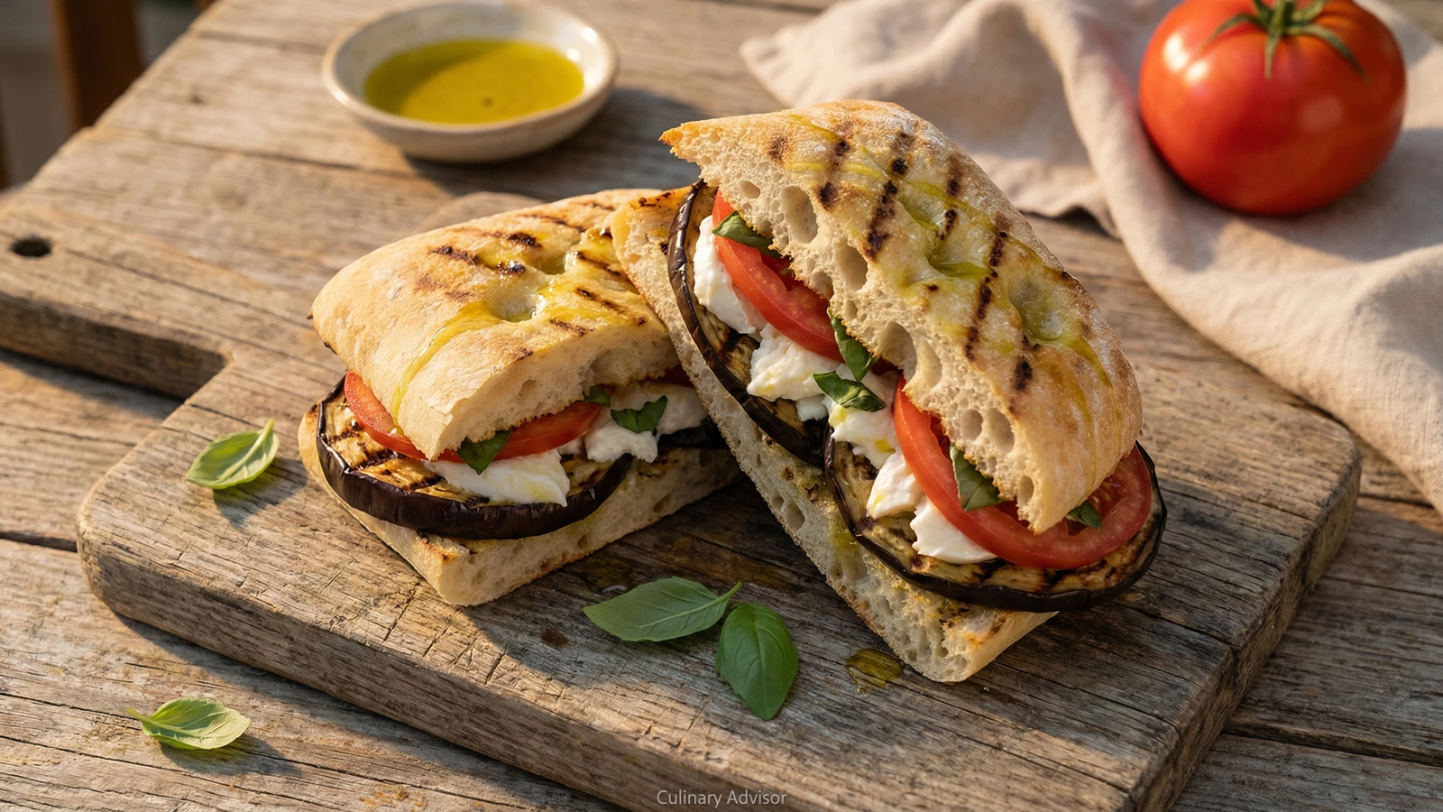 Grilled Eggplant with Fresh Mozzarella