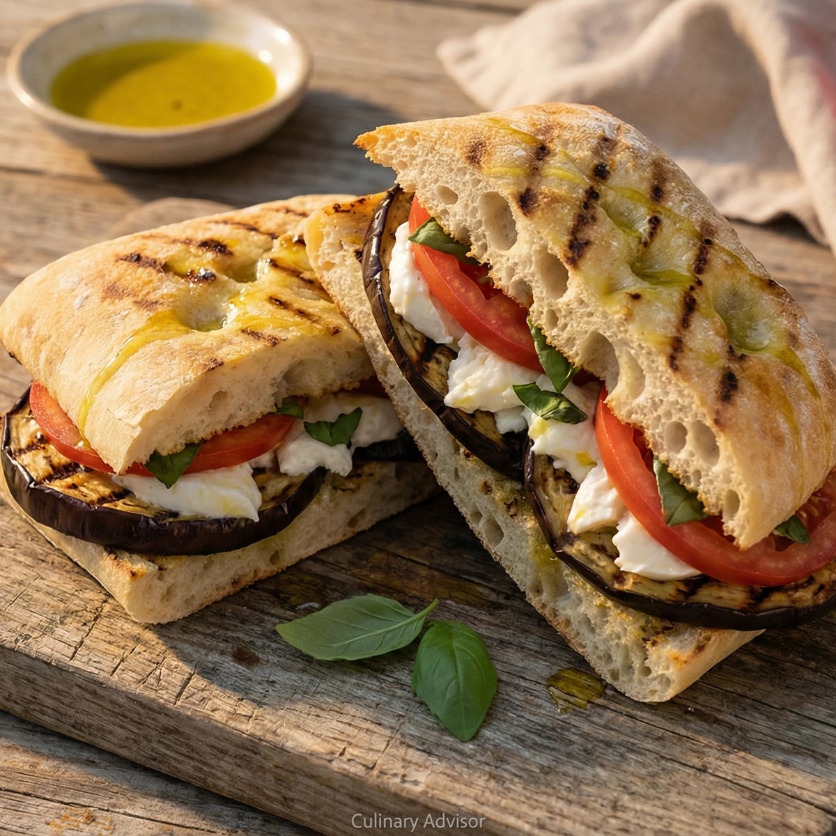 Grilled Eggplant with Fresh Mozzarella