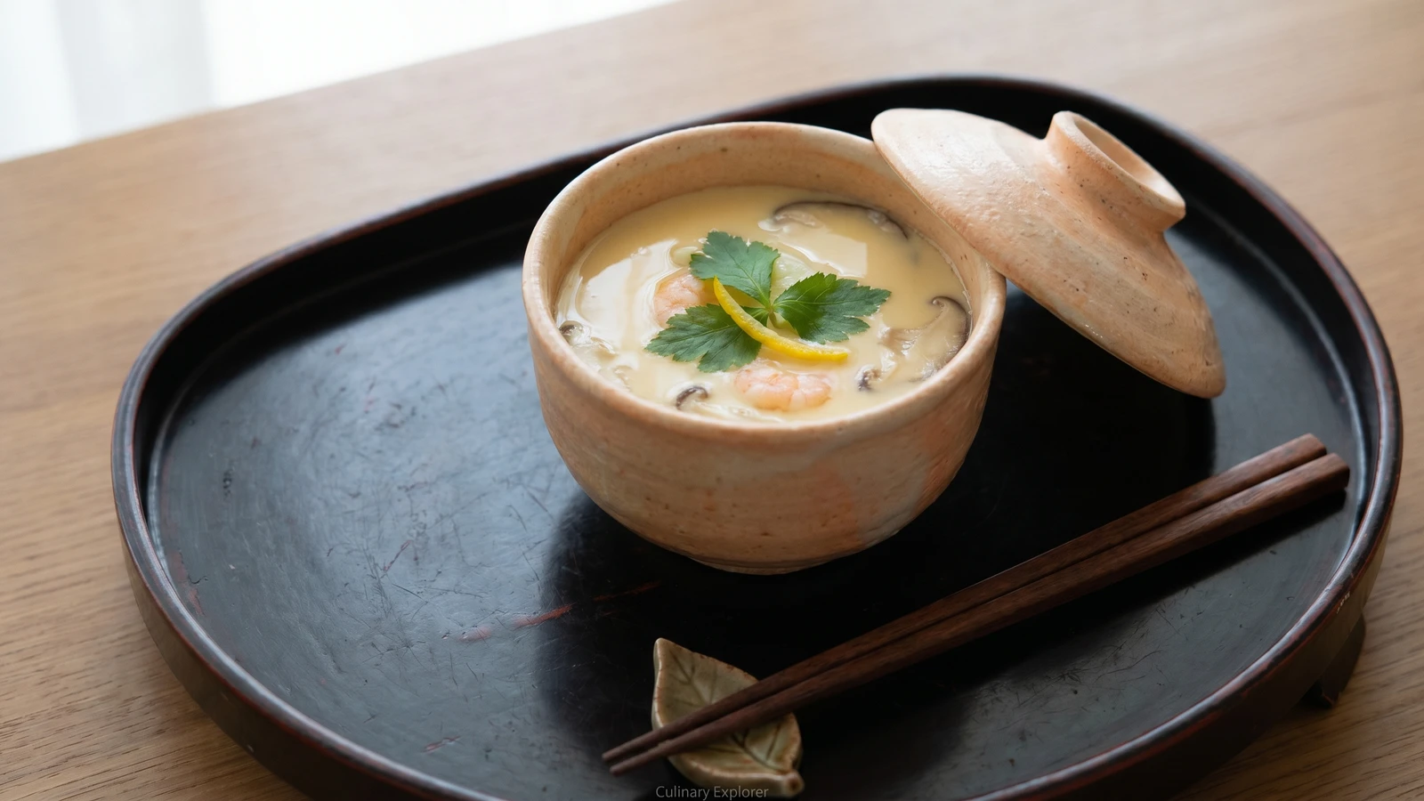 Chawanmushi (茶碗蒸し, savory steamed egg custard)