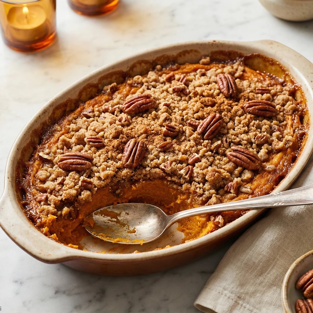 Sweet Potato Casserole with Pecan Streusel