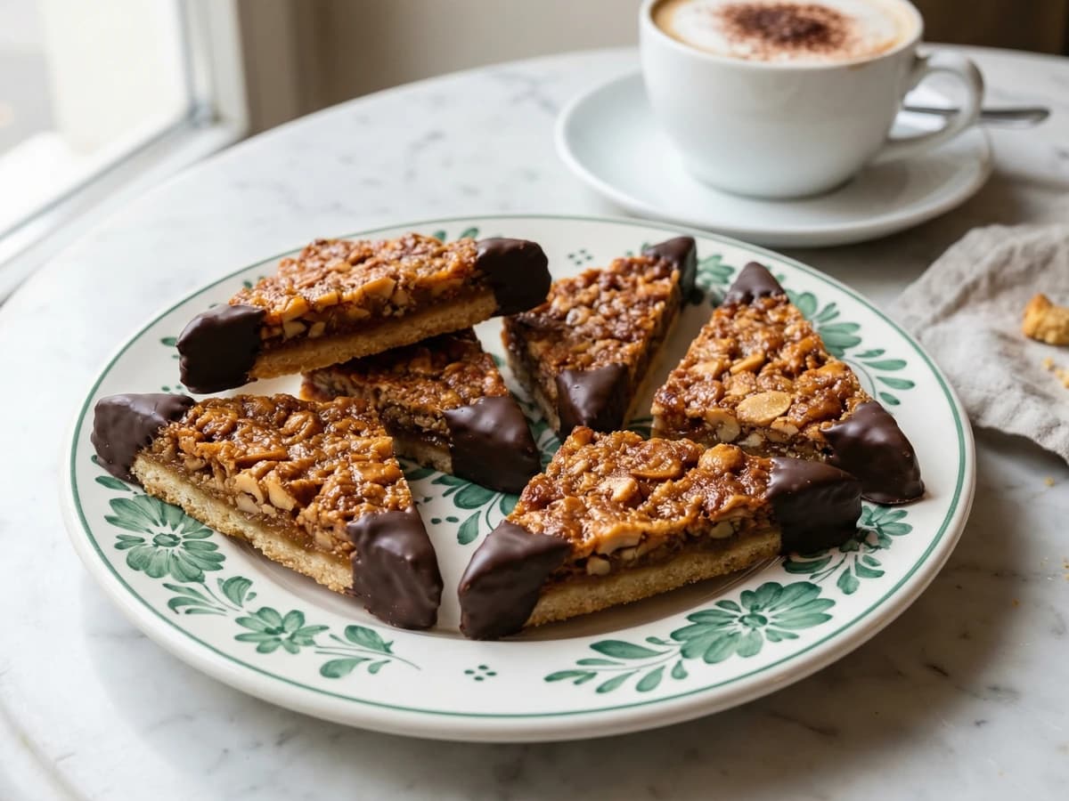 Nussecken (Chocolate-Dipped Nut Wedges) - Chef Elsa