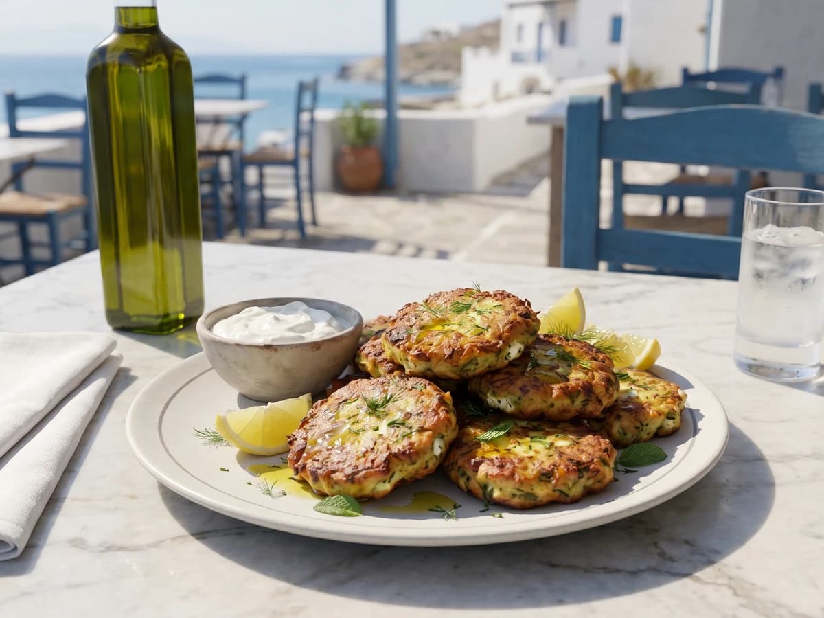Cycladic Kolokythokeftedes (Κυκλαδίτικοι Κολοκυθοκεφτέδες) - Chef Dimitra