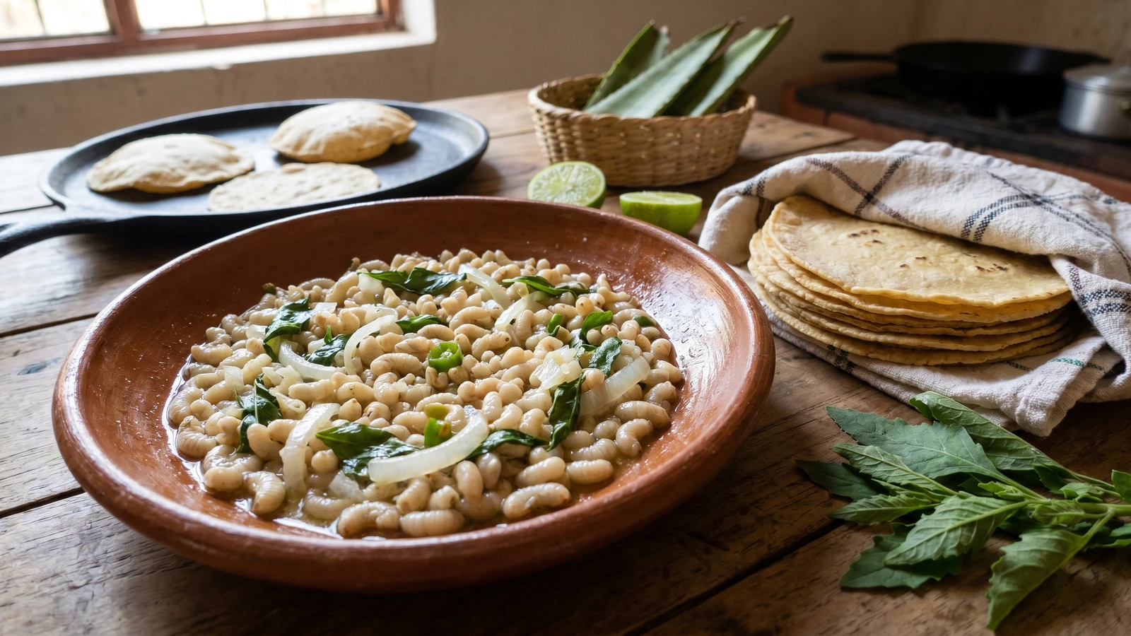 Escamoles a la Mantequilla con Epazote