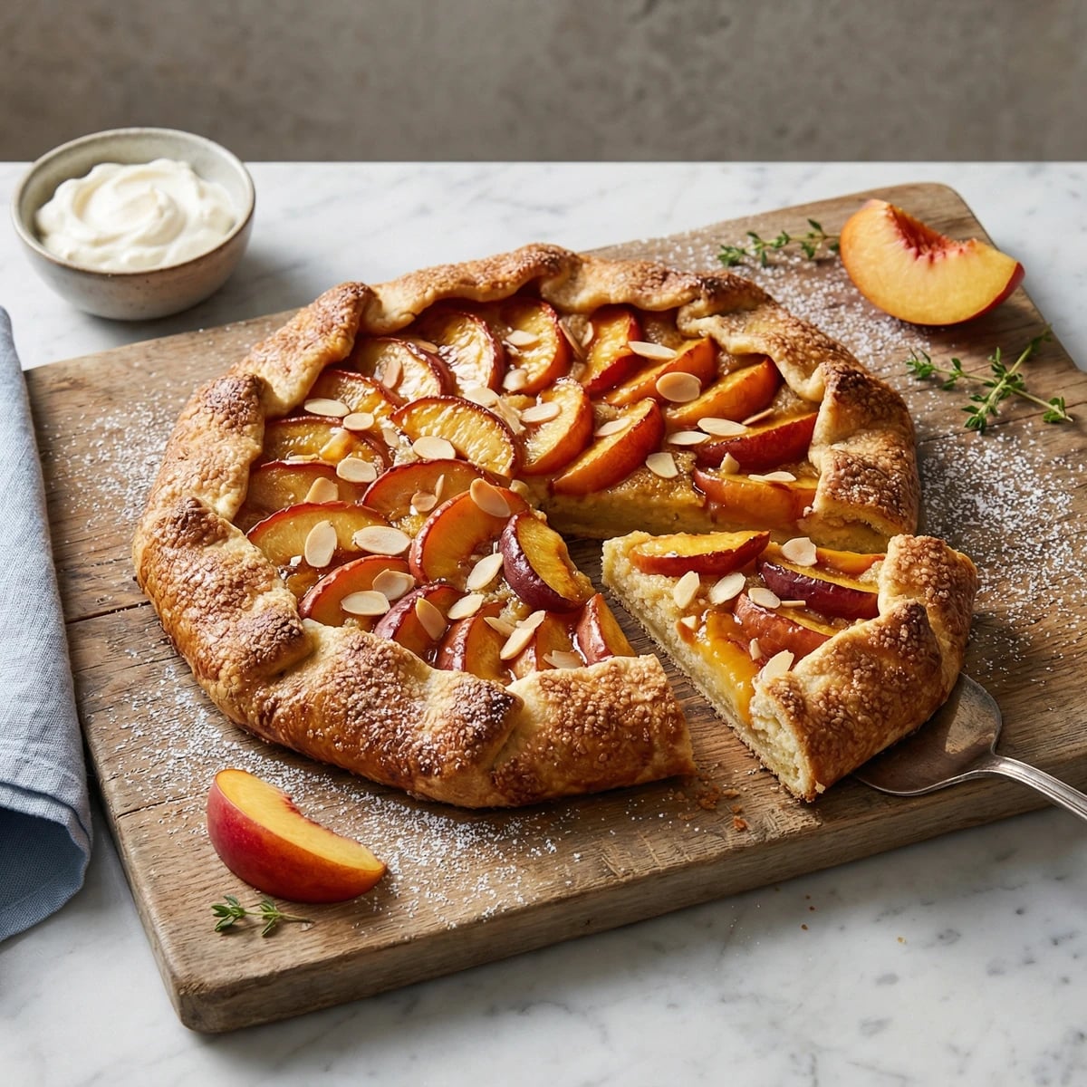 Rustic Nectarine Frangipane Galette