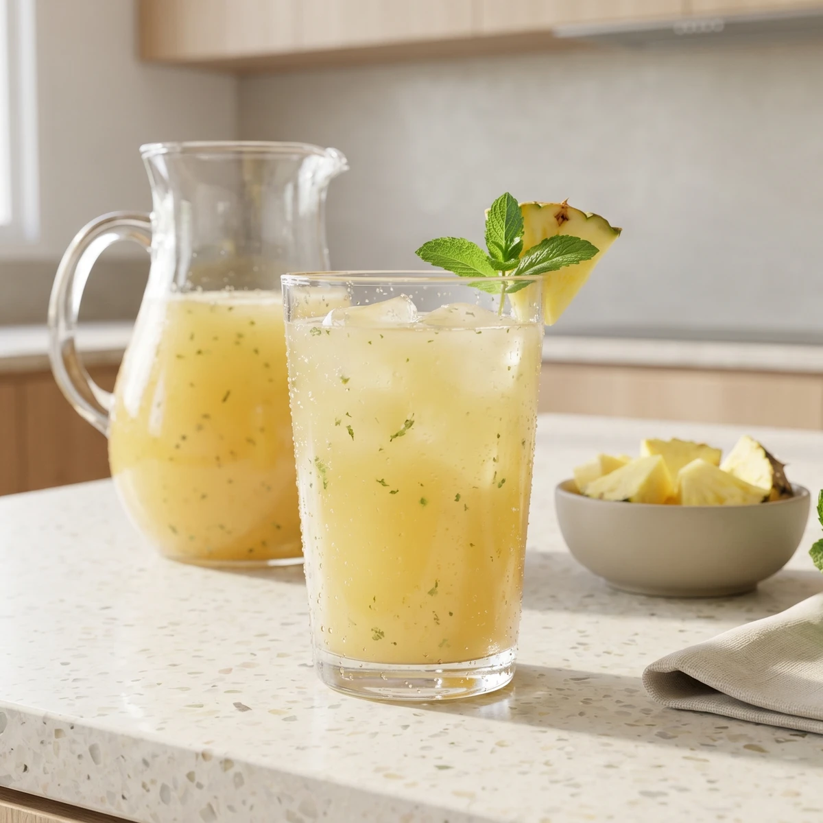 Suco de Abacaxi com Hortelã