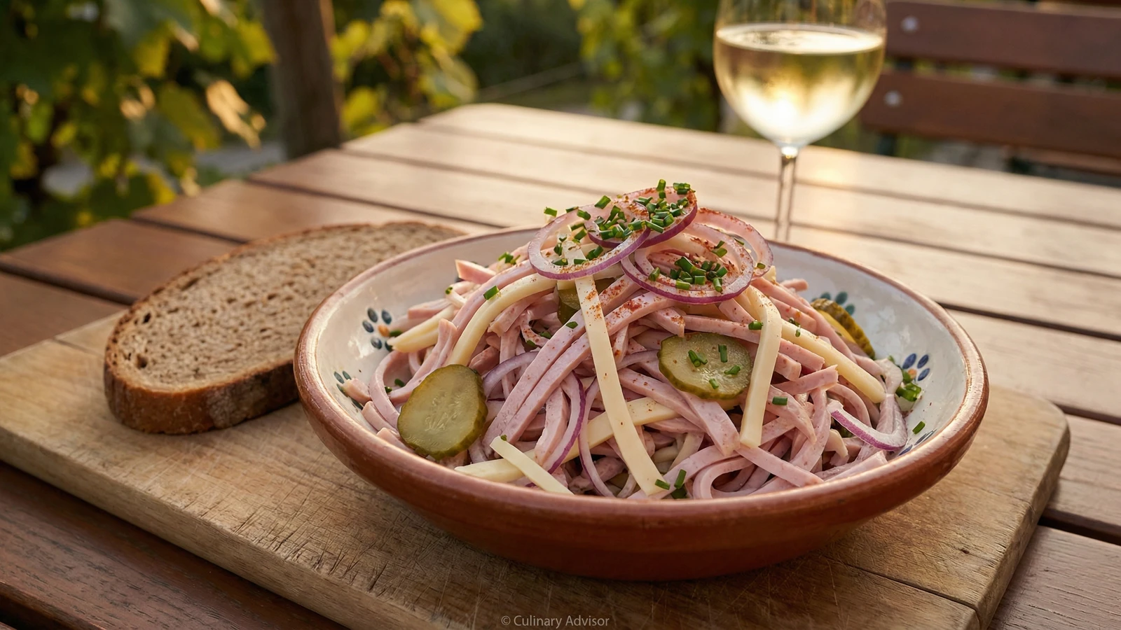 Wurstsalat mit Käse