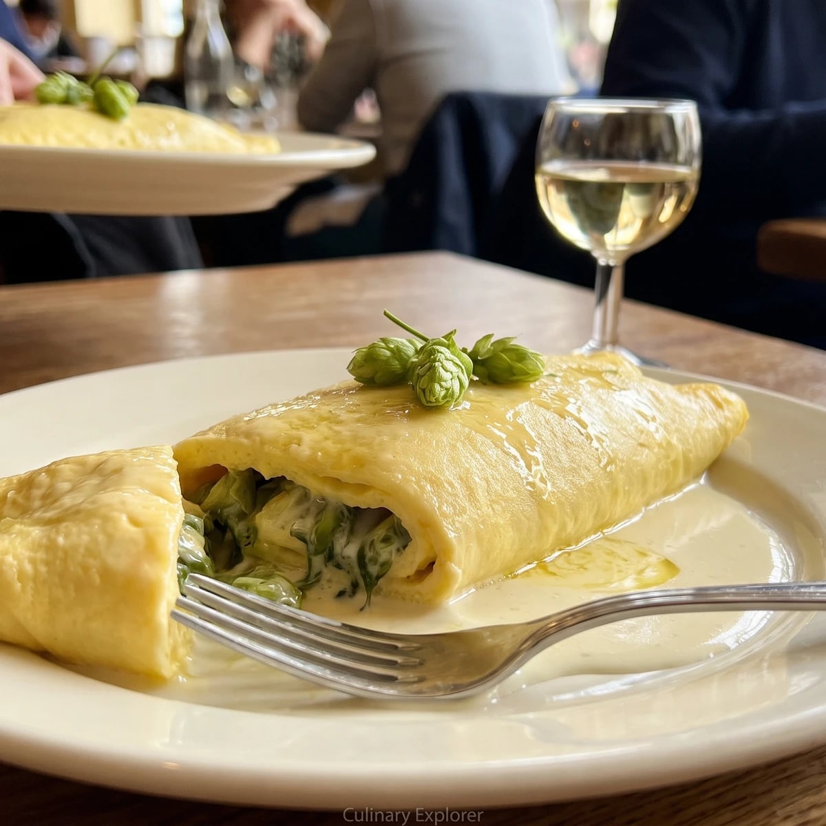 Omelet with Young Shoots of Hops