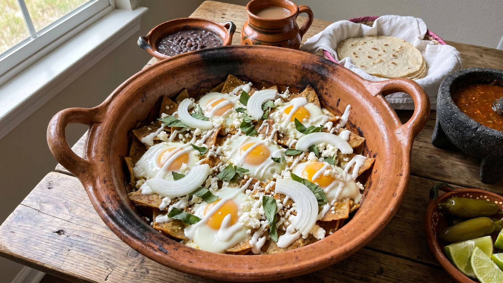 Chilaquiles Horneados con Huevo en Cazuela