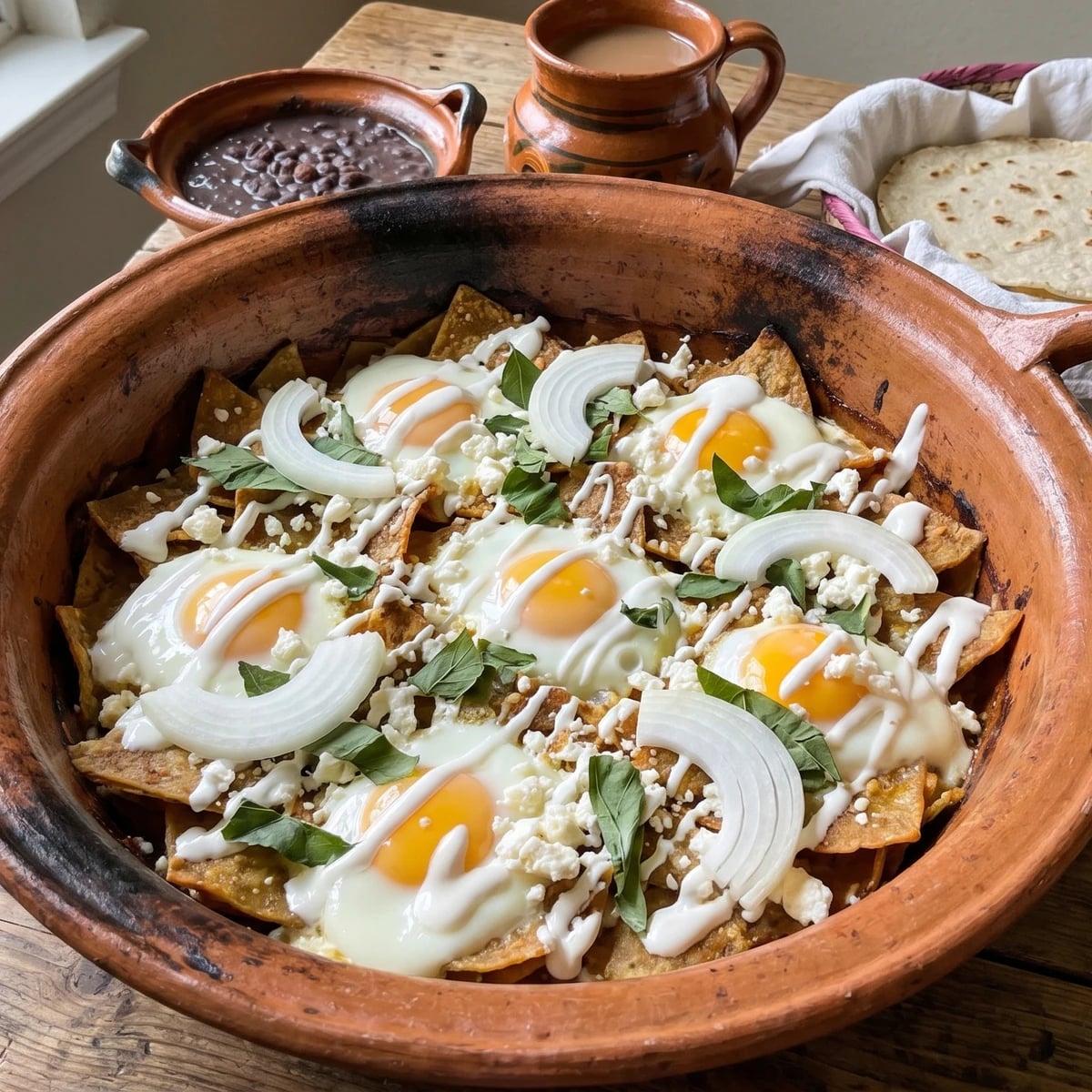 Chilaquiles Horneados con Huevo en Cazuela
